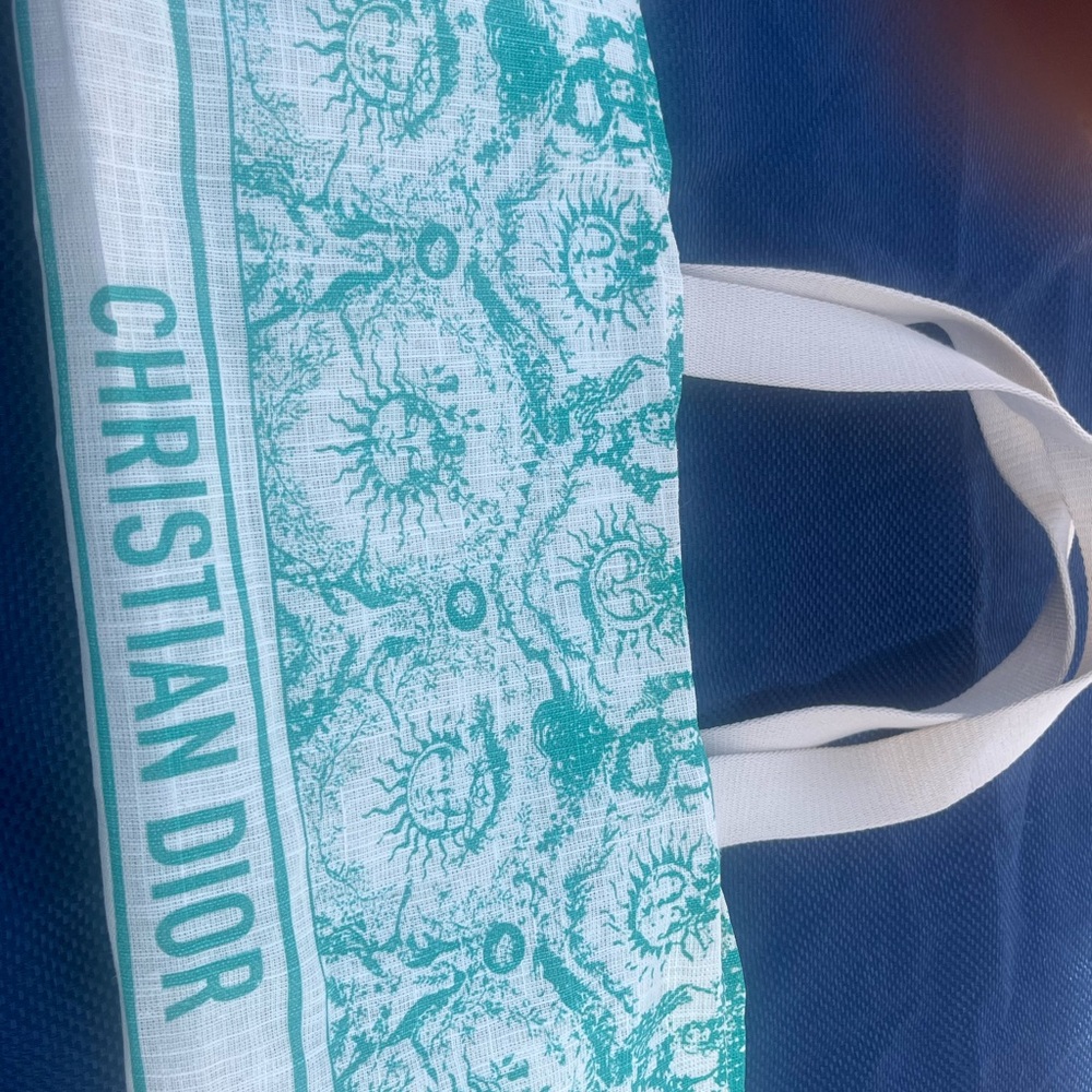 Christian Dior Satchel in Teal and White